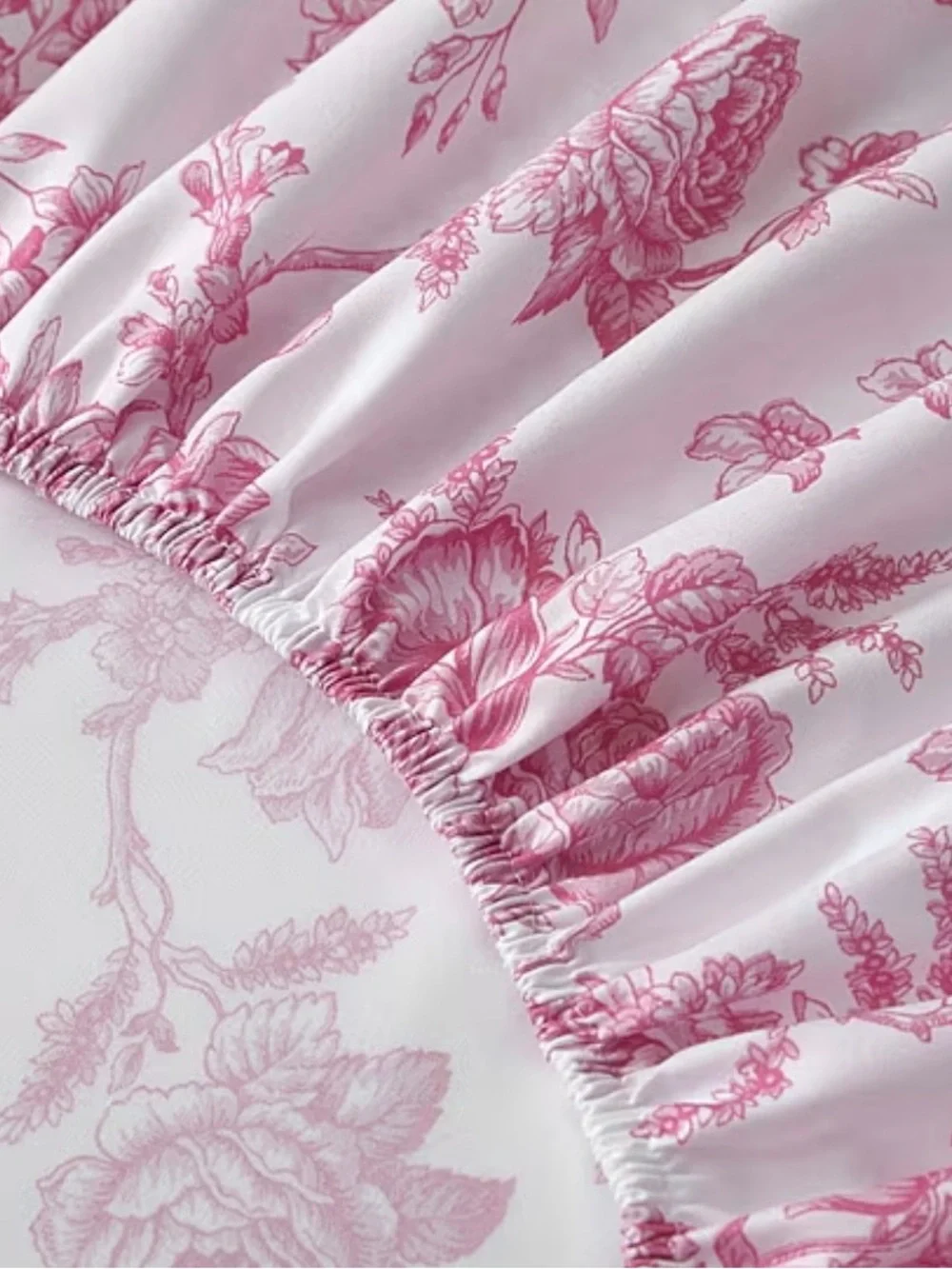 Charming Elegant TWIN XL PINK Toile Sheet Set ~. Shabby Chic Cottage Vibe